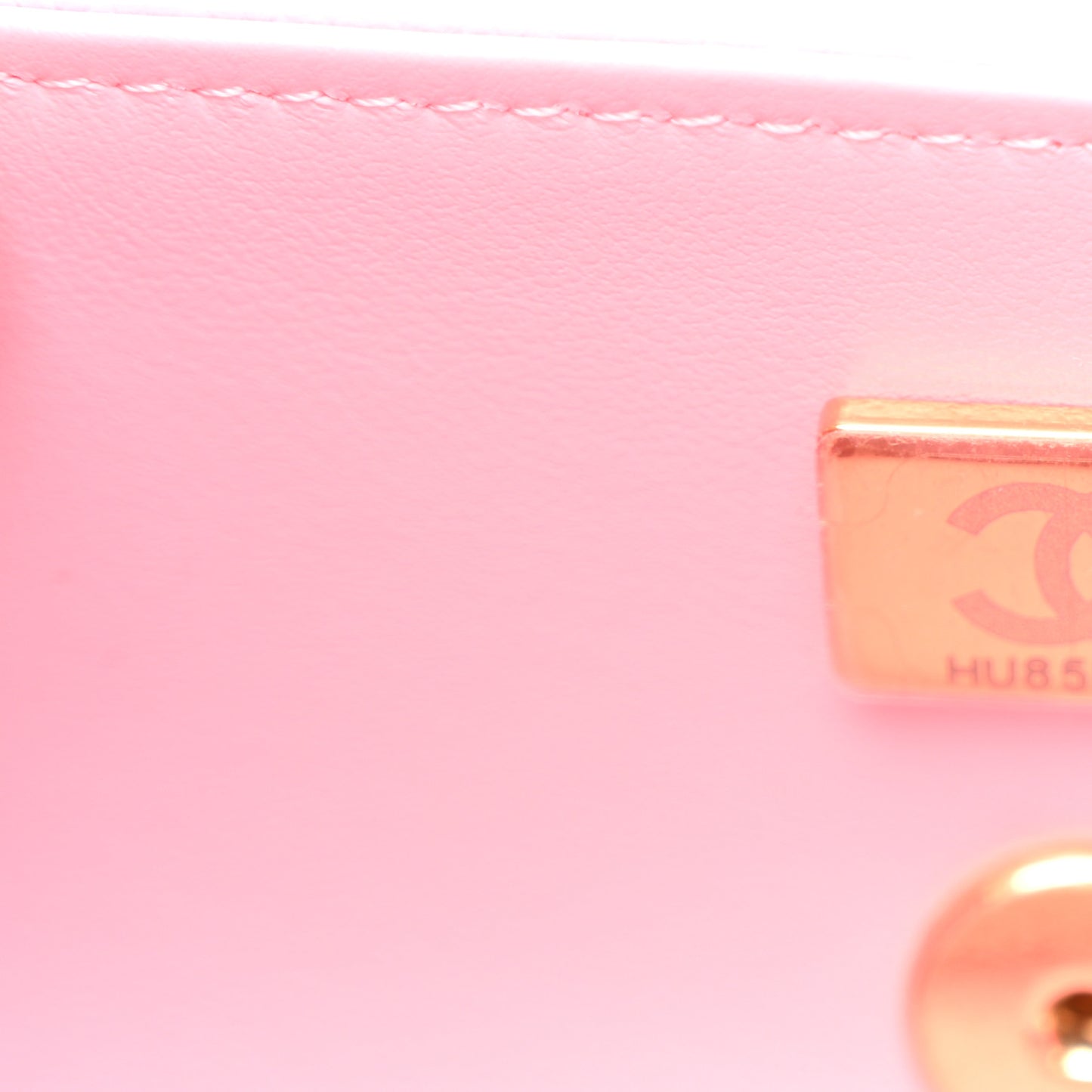 Shiny Caviar Preppy Coco Small Bowling Bag Pink