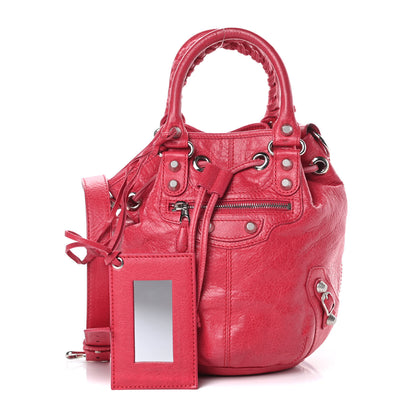 Balenciaga Agneau Giant 12 Silver Hardware Mini Pompon Rose Thulian 1 of 14