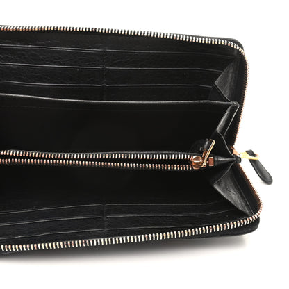 Balenciaga Agneau Giant 12 Rose Gold Hardware Continental Zip Around Wallet Black 5 of 8