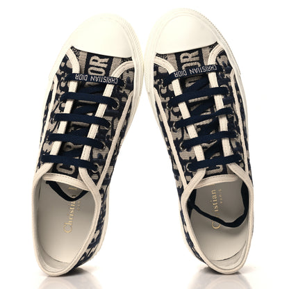 Christian Dior Canvas Oblique Walk'N'Dior Low Top Sneakers 37.5 Deep Blue 2 of 10