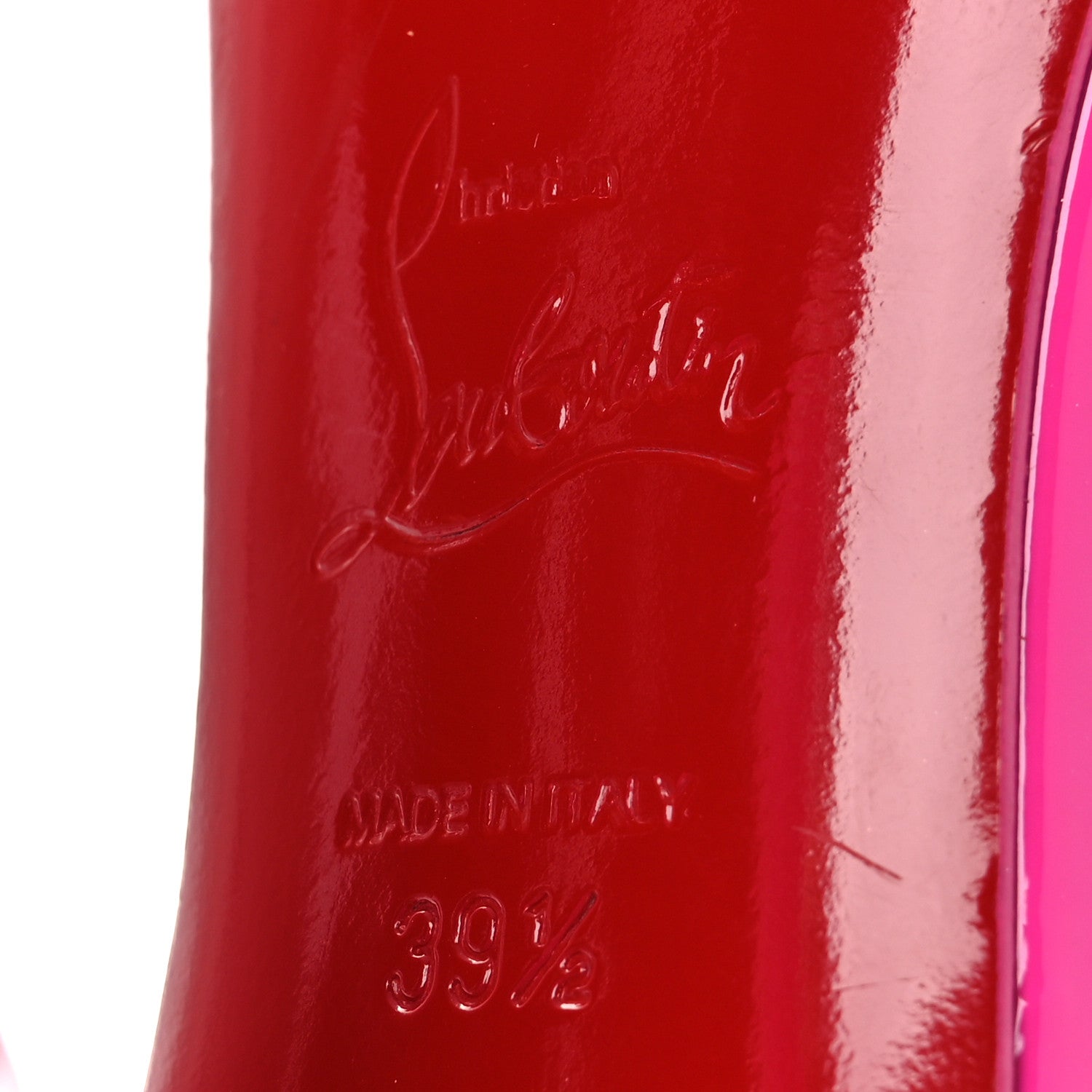 Christian Louboutin Patent Glossy Lipgloss Queen 100 Sandals 39.5 Fuchsia 8 of 11