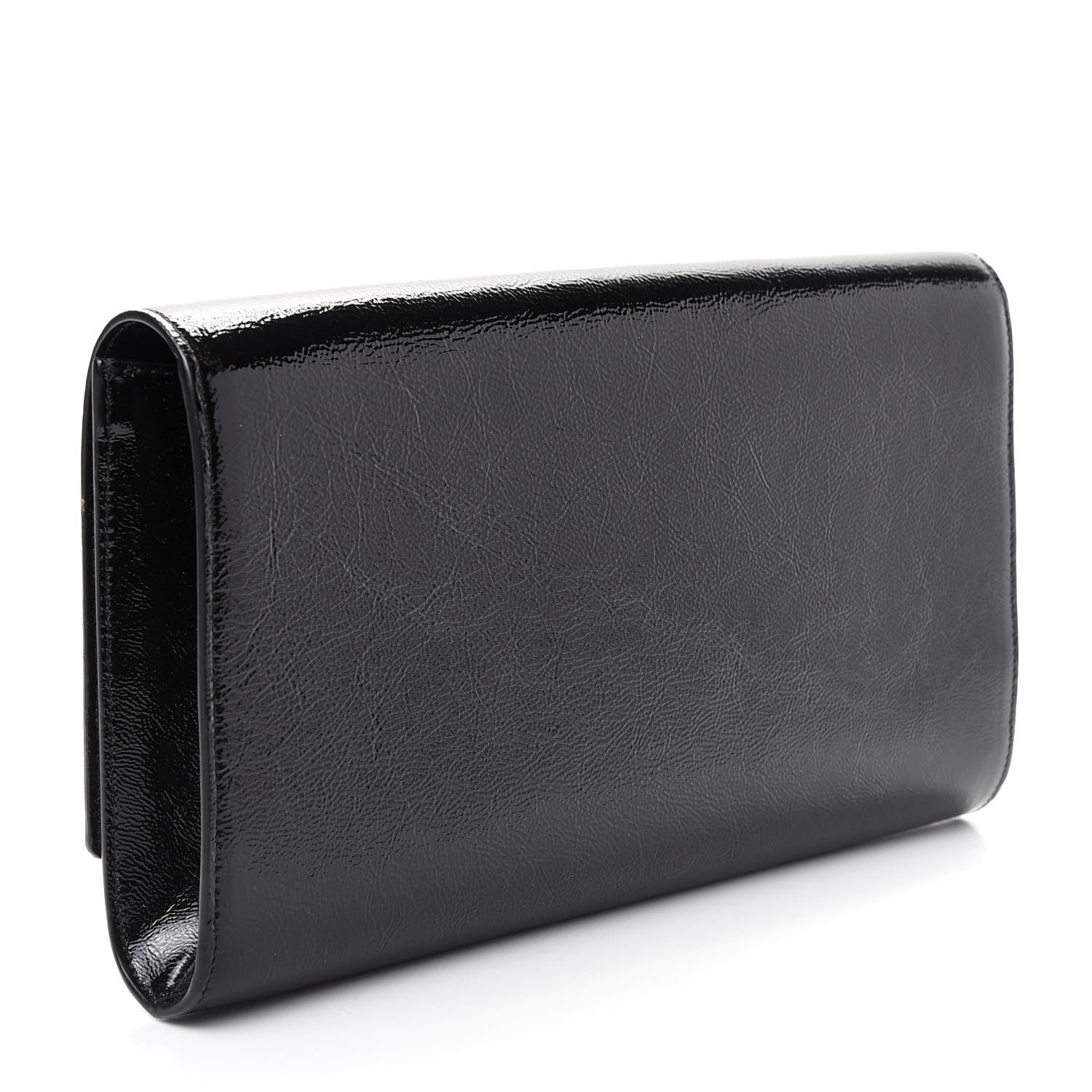 Saint Laurent Textured Patent Monogram Large Belle De Jour Clutch Black 3 of 7
