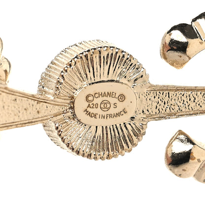 Chanel Pearl Crystal Queen of France Brooch Barrette Gold 3 of 4