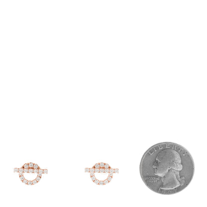 Hermes 18K Rose Gold Diamond Finesse Earrings 2 of 4