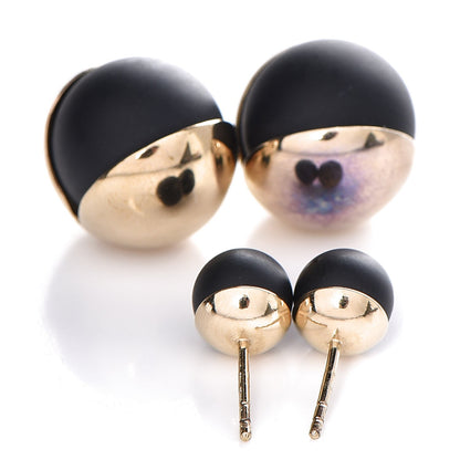 Christian Dior Rubber Lacquer Mise En Dior Tribal Earrings Matte Gold Black 4 of 4