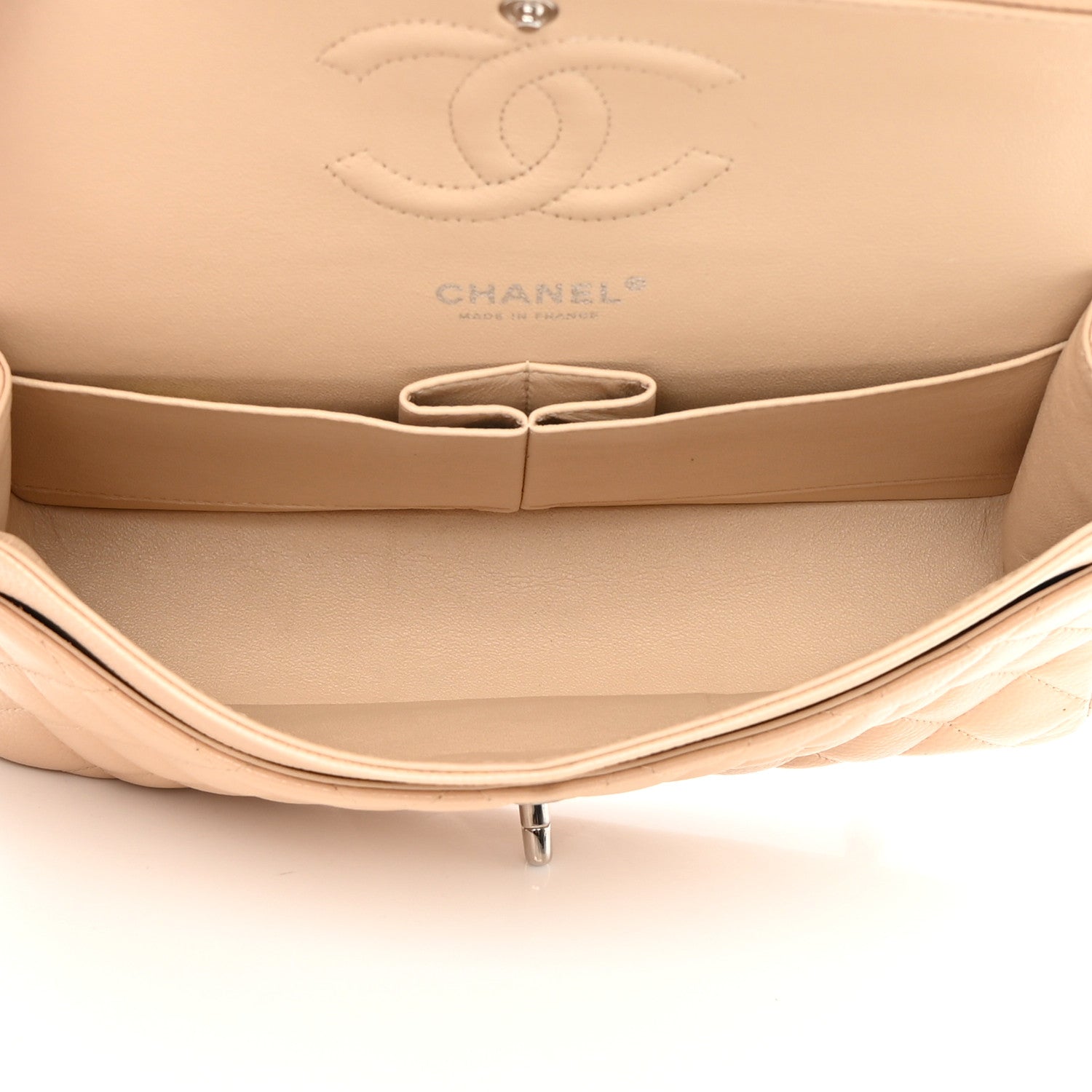 Chanel Caviar Quilted Medium Double Flap Beige 5 of 11