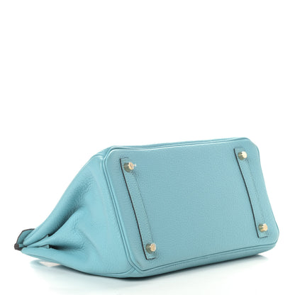 Hermes Taurillon Clemence Birkin 30 Bleu Atoll 5 of 12