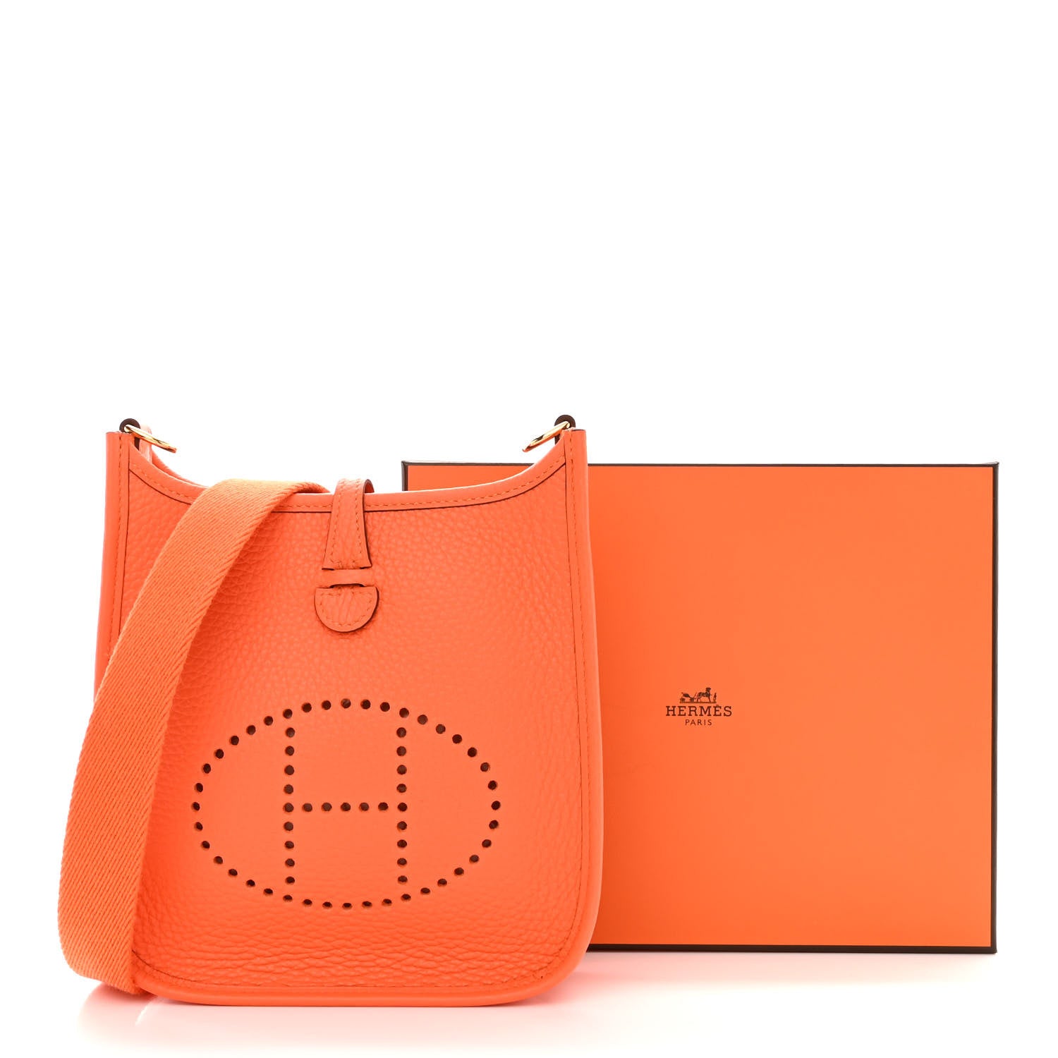 Hermes Taurillon Clemence Evelyne TPM Orange Minium 11 of 11