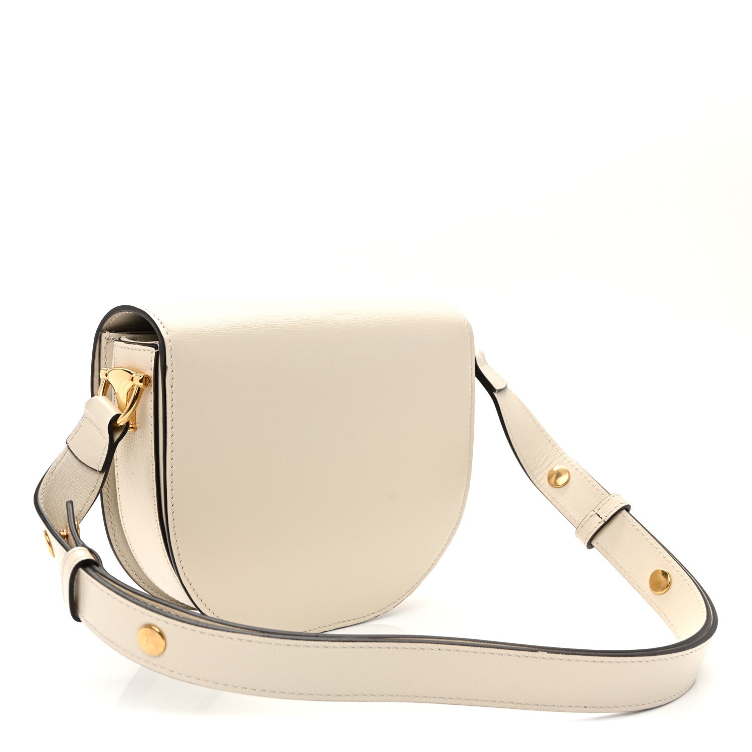 Gucci Azalea Calfskin Mini Horsebit 1955 Rounded Shoulder Bag Mystic White 3 of 10