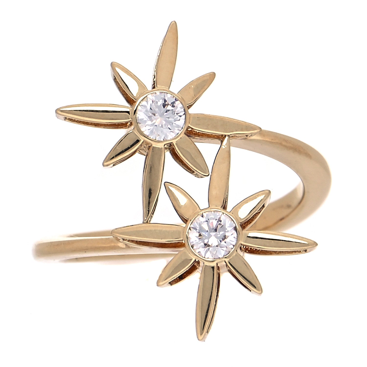 Roberto Coin X DISNEY 18K Yellow Gold Diamond Cinderella Star Duo Ring 49 4.75 1 of 4