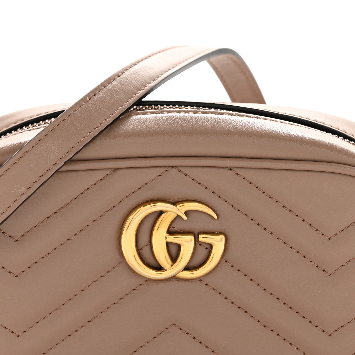 Gucci Calfskin Matelasse Mini GG Marmont Chain Shoulder Bag Porcelain Rose 8 of 14