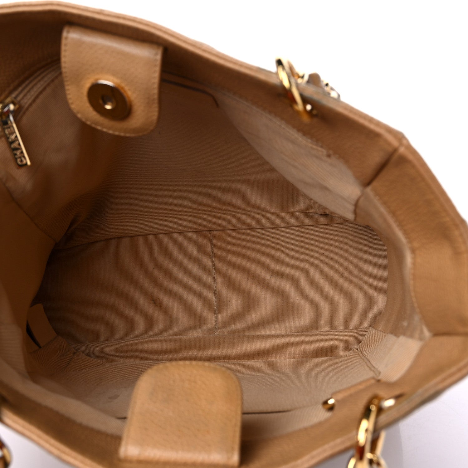 Chanel Caviar Quilted Petit Shopping Tote PST Beige 4 of 21