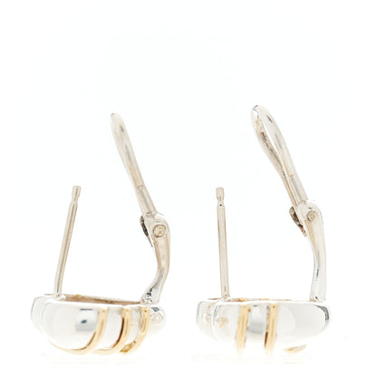 Tiffany Sterling Silver 18K Yellow Gold Heart and Arrow Earrings 4 of 4
