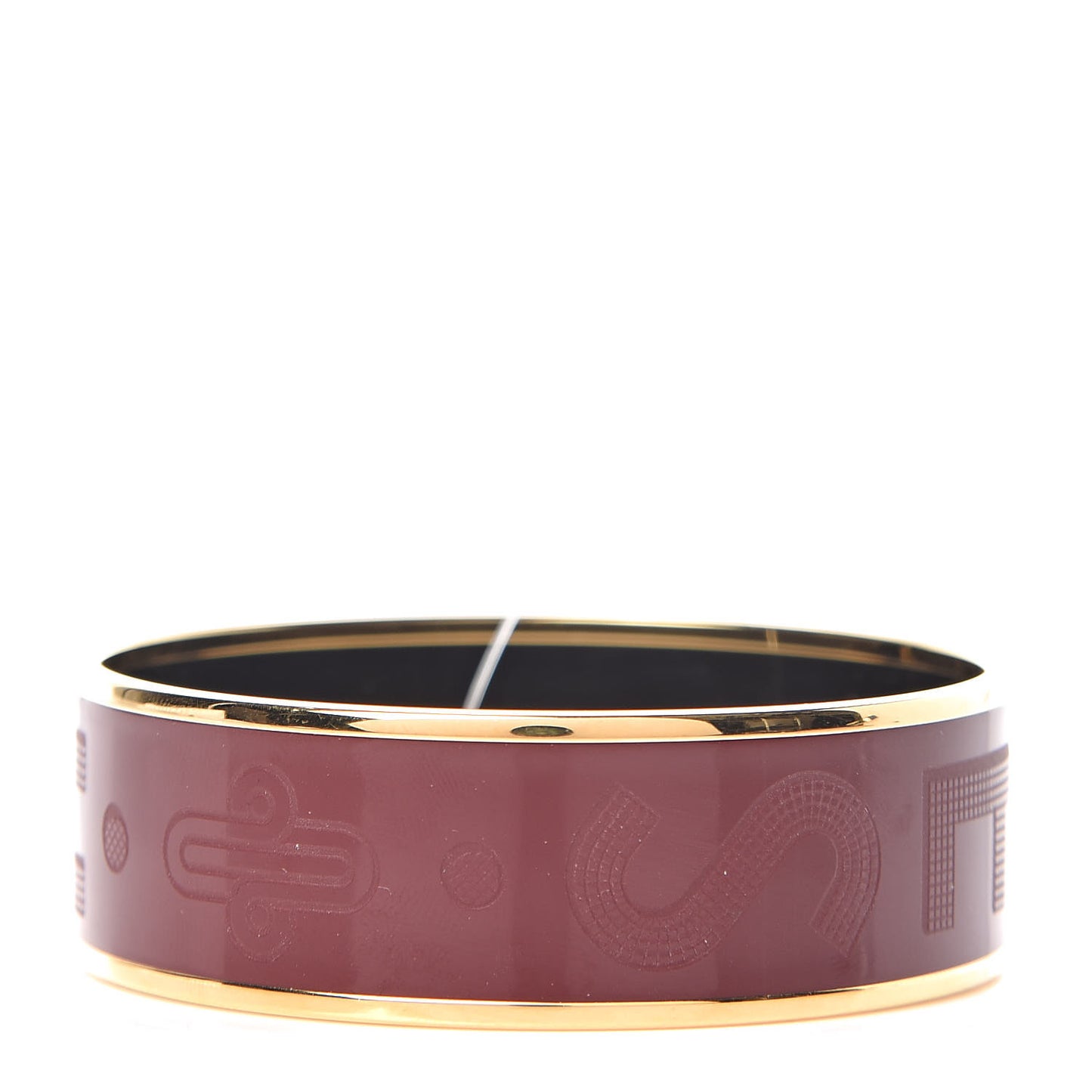 Enamel Wide Printed Sellier Bracelet 65 Bourgogne