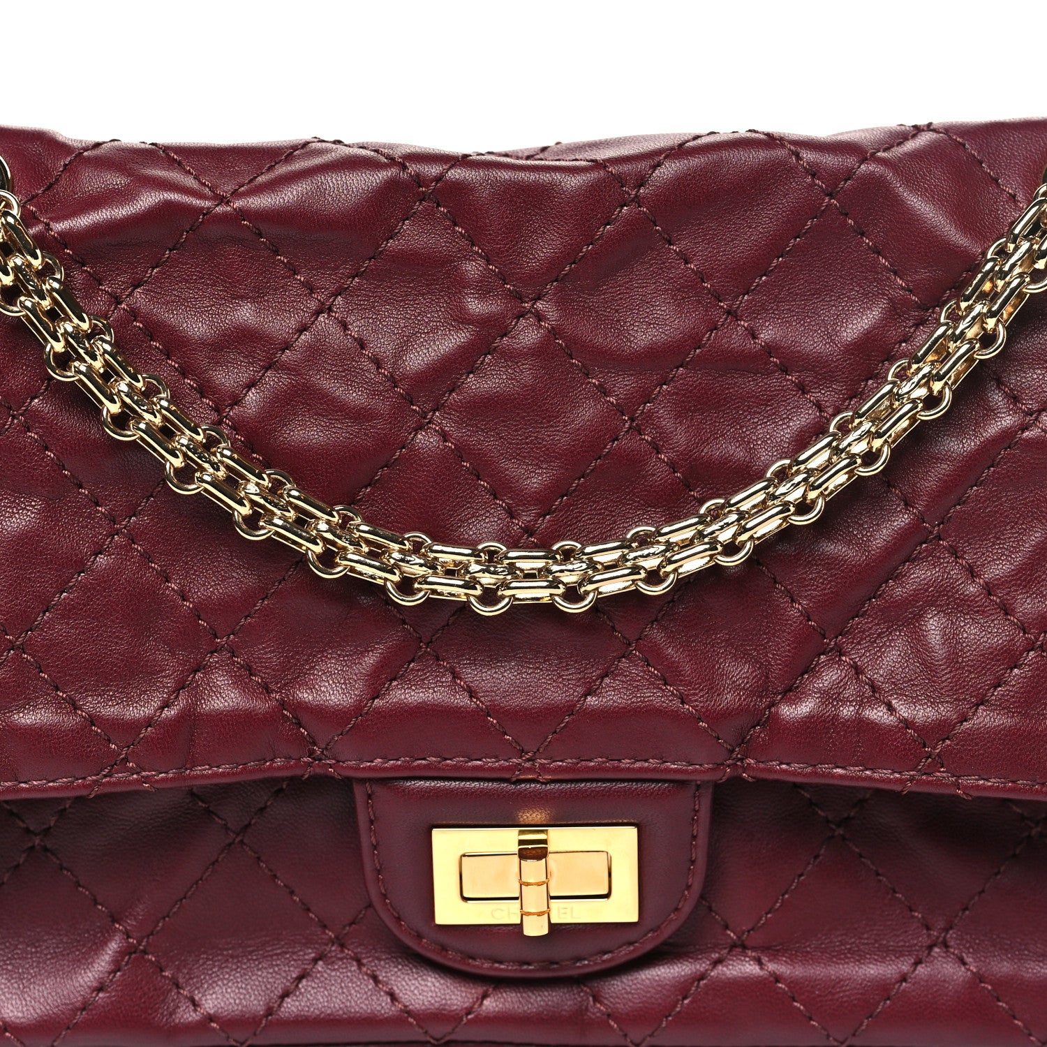Chanel Lambskin Quilted Crush 2.55 Reissue 225 Flap Dark Burgundy 9 of 12