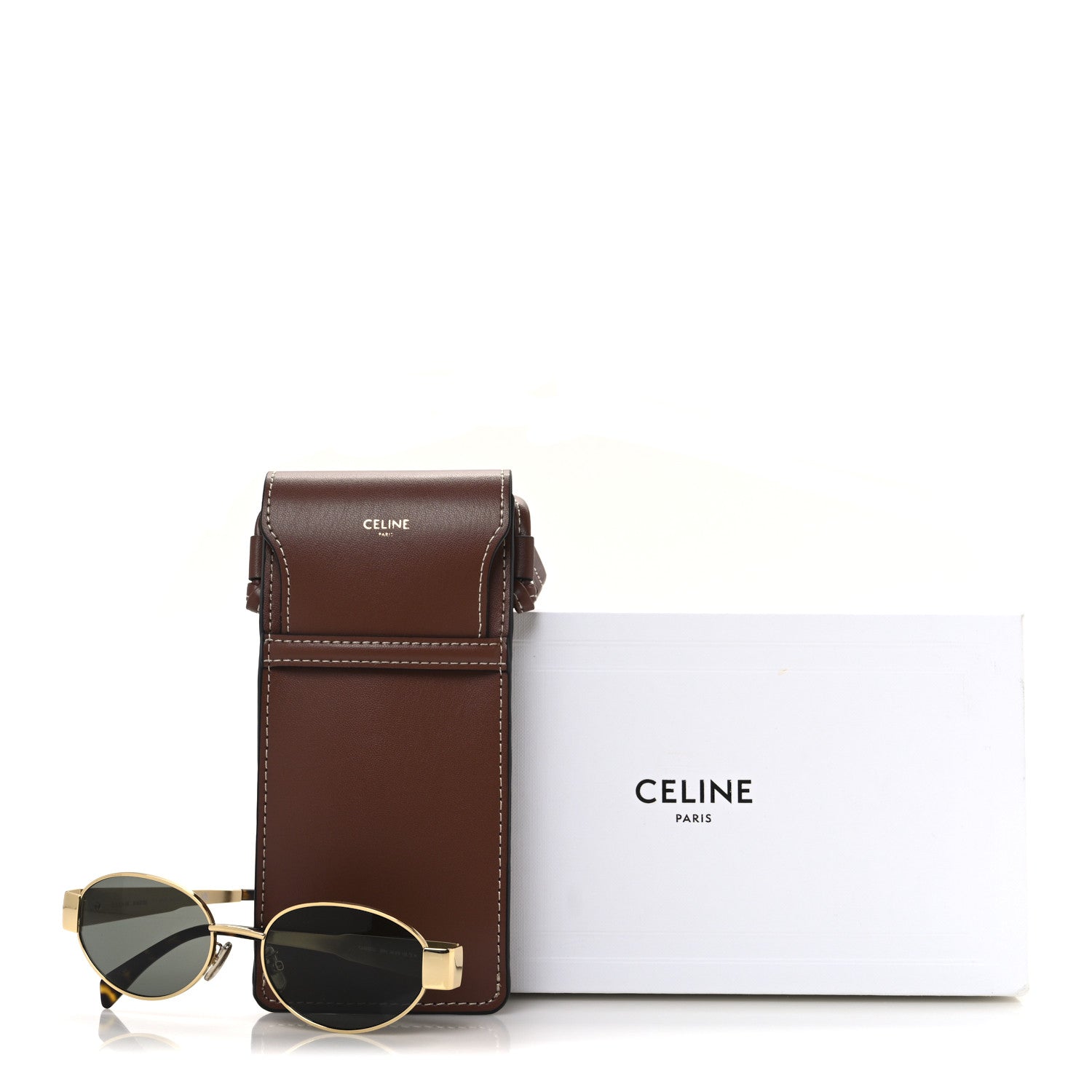 Celine Metal Triomphe 01 Sunglasses CL40235U Gold Green 7 of 7
