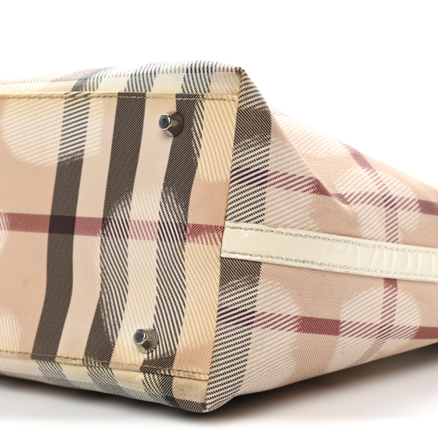Supernova Check Hearts Small Nickie Tote White