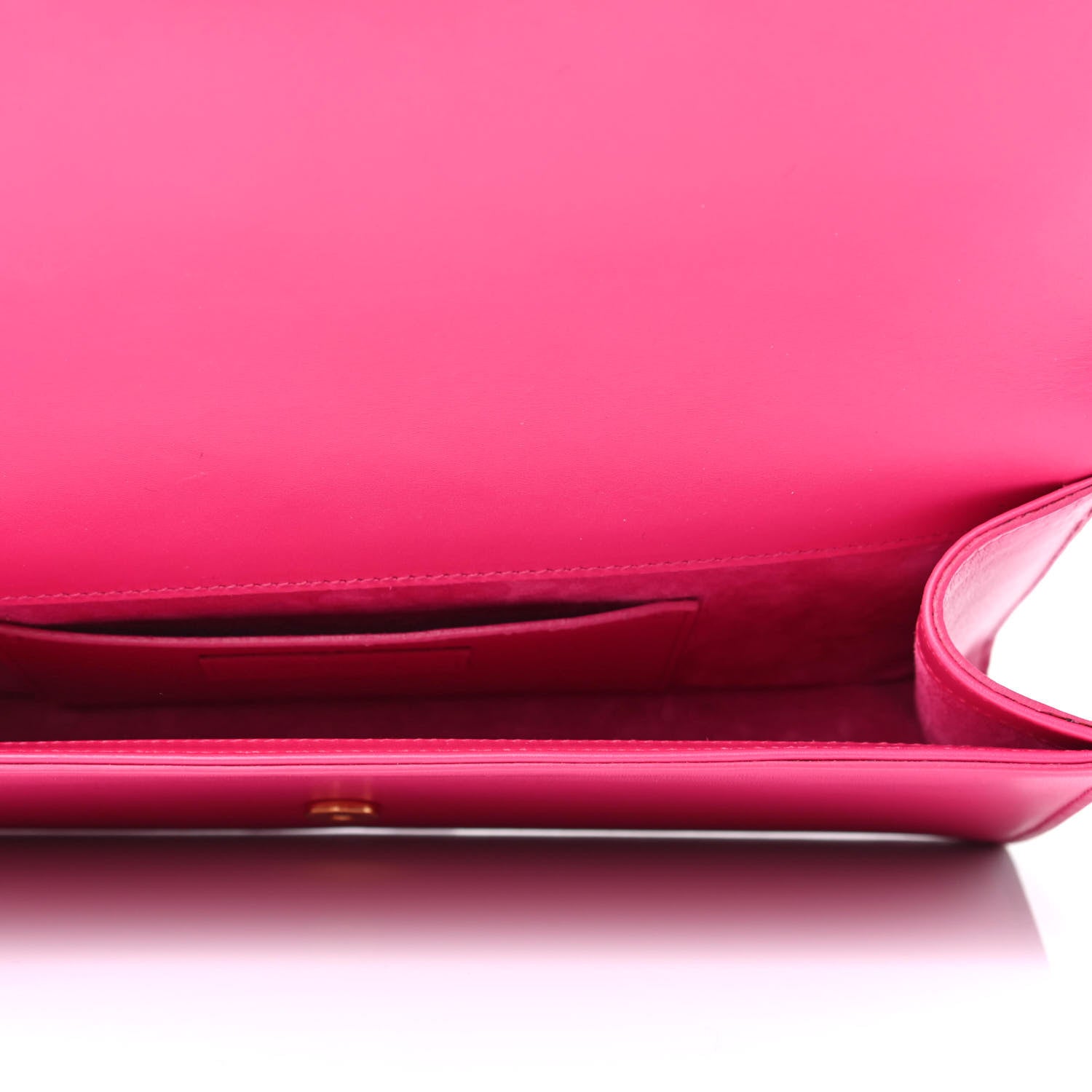 Saint Laurent Calfskin Classic Monogram Tassel Clutch Fuchsia 4 of 4