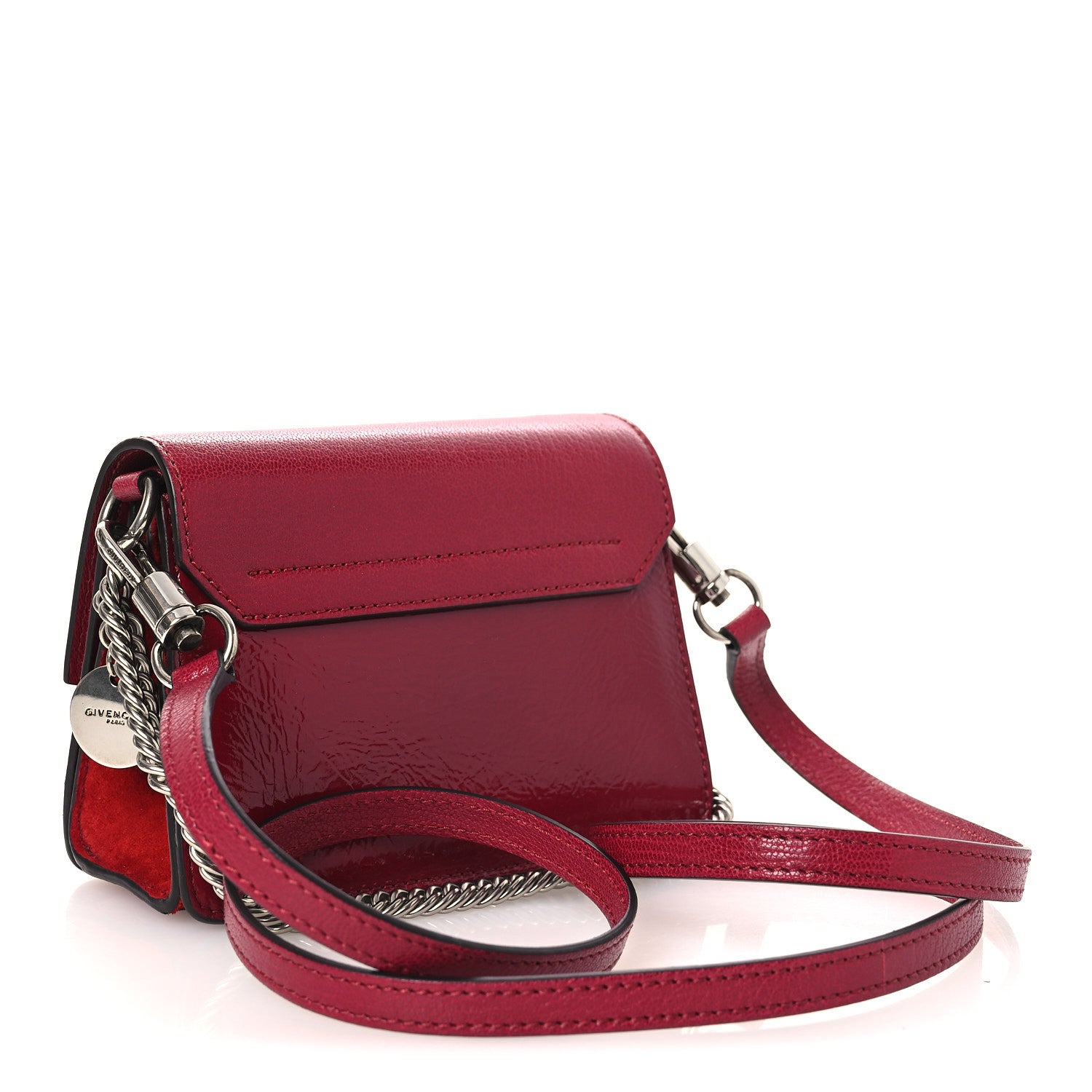 Givenchy Goatskin Mini GV3 Shoulder Bag Cherry Red 3 of 11