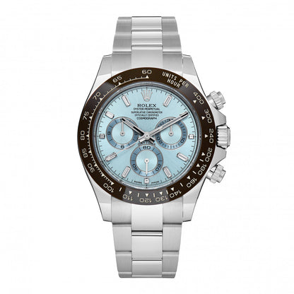 Rolex Platinum Diamond Baguette 40mm Oyster Perpetual Cosmograph Daytona Watch Ice-Blue 116506 1 of 5