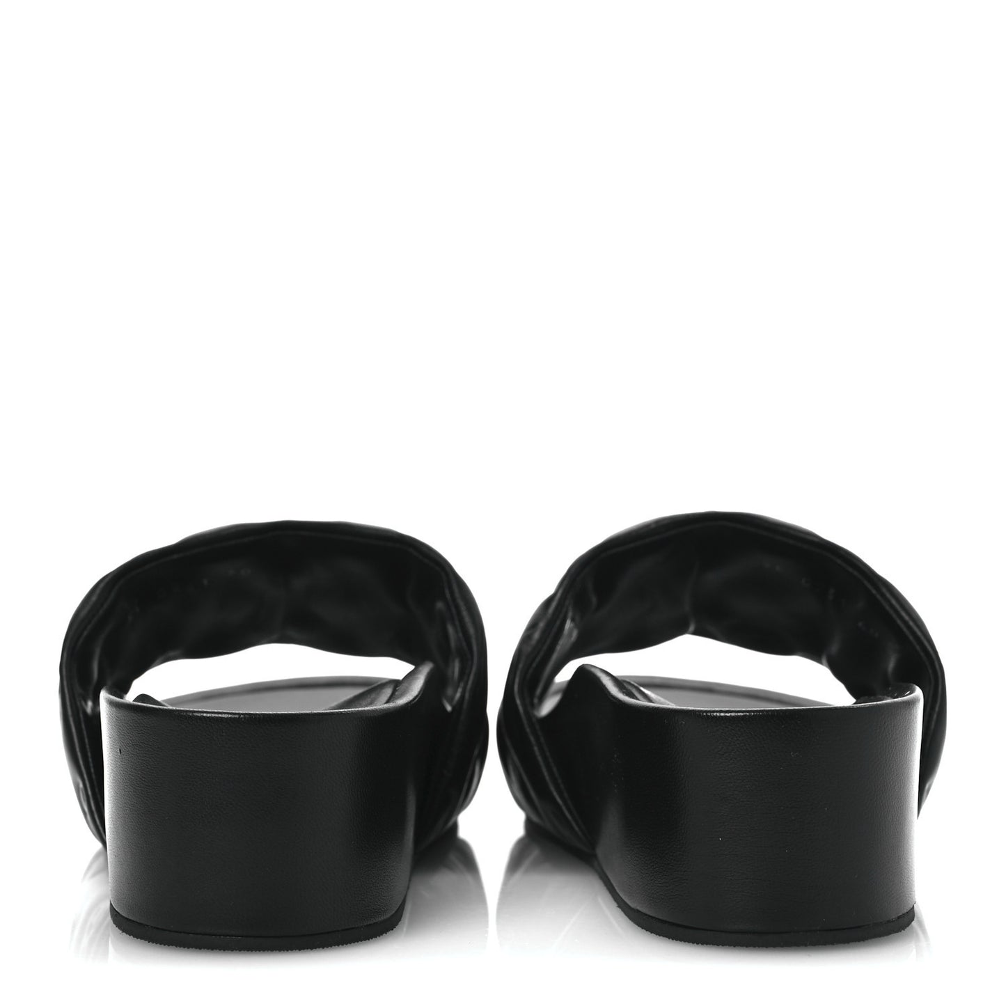 Lambskin Embossed Monogram Jumbo Flatform Mule Sandals 40 Black