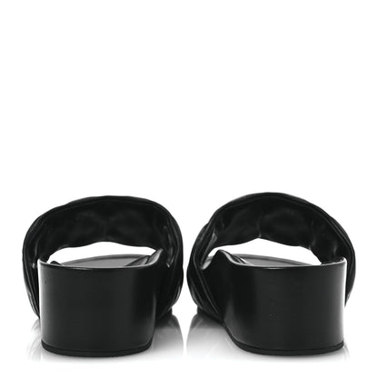 Louis Vuitton Lambskin Embossed Monogram Jumbo Flatform Mule Sandals 40 Black 6 of 12