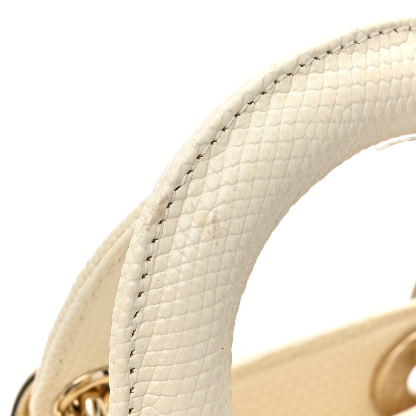 Lizard Mini Lady Dior White