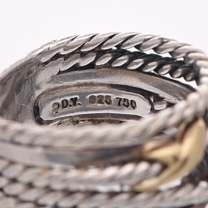 David Yurman Sterling Silver 18K Yellow Gold 14mm Double X Crossover Ring 52 6 5 of 5