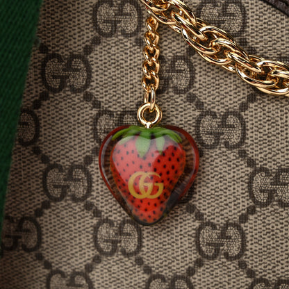 Gucci GG Supreme Monogram Textured Dollar Calfskin Web Small Ophidia GG Handbag Beige Ebony New Acero 10 of 12