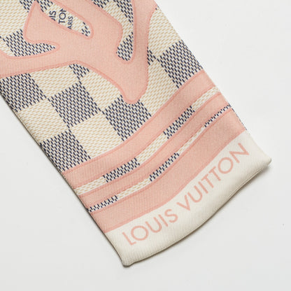 Louis Vuitton Silk Damier Azur Tahitienne Bandeau Rose Ballerine 3 of 5