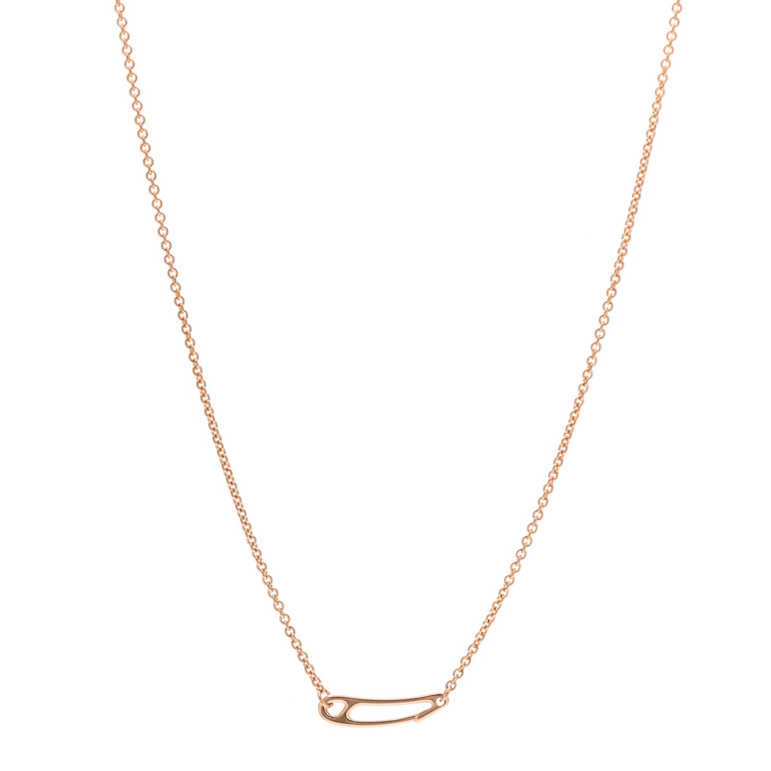Hermes 18K Rose Gold Chaine d'Ancre Mini Punk Necklace ST 1 of 5