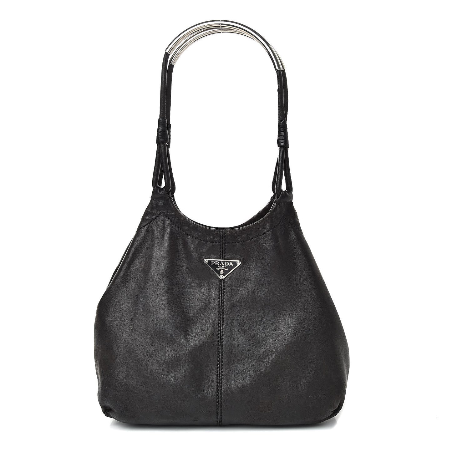 Glace Calfskin Shoulder Bag Black