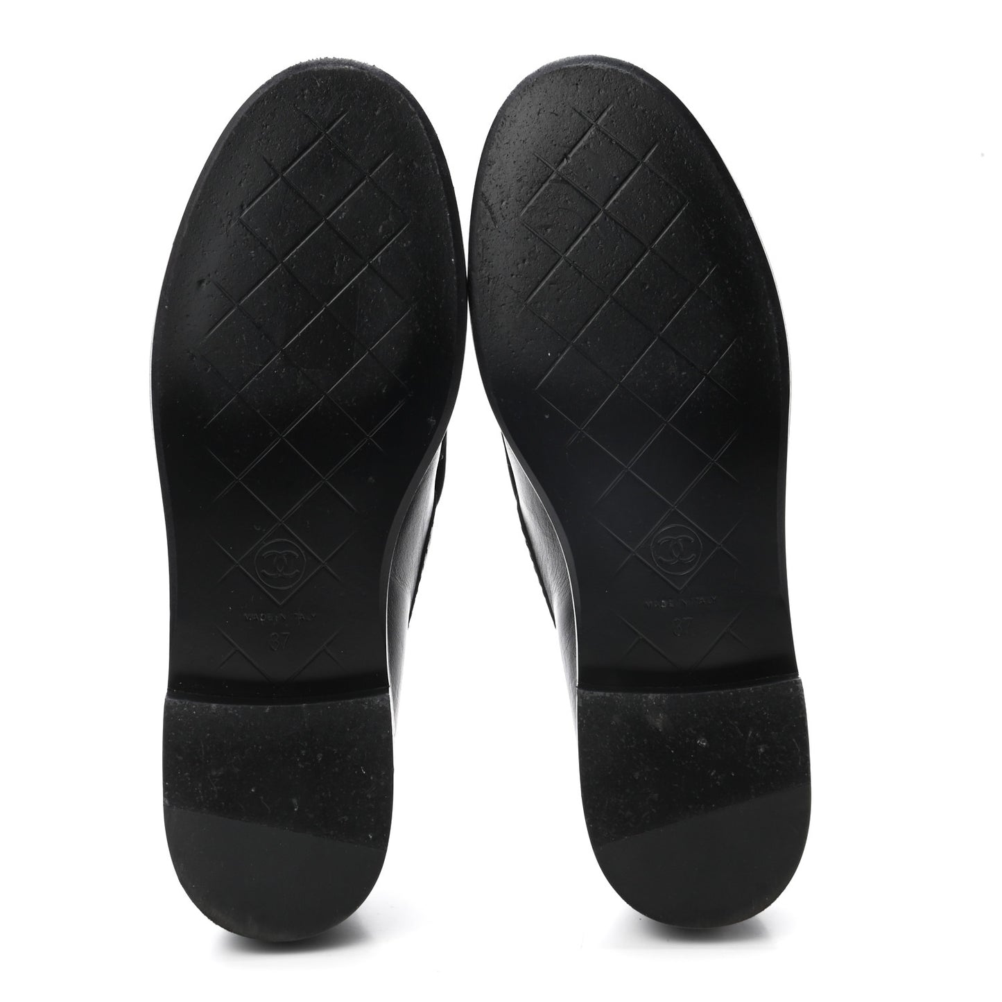 Lambskin Quilted CC Turnlock Loafers 37 Black