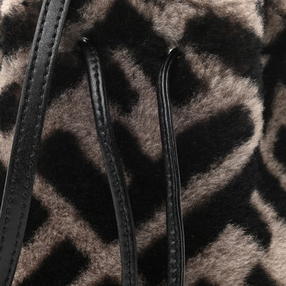 Fendi Shearling F is Fendi Macro FF 1974 Diagonal Mini Mon Tresor Bucket Bag Dove Black 9 of 12