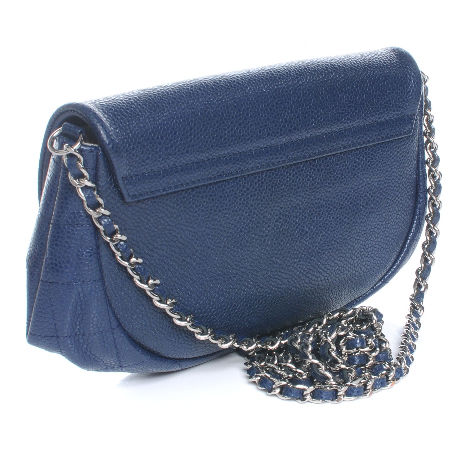 Chanel Caviar Half Moon Wallet On Chain Navy 3 of 9