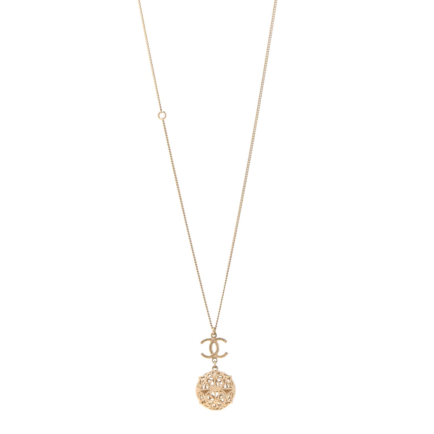 Chanel Metal CC Drop Necklace Gold 1 of 7