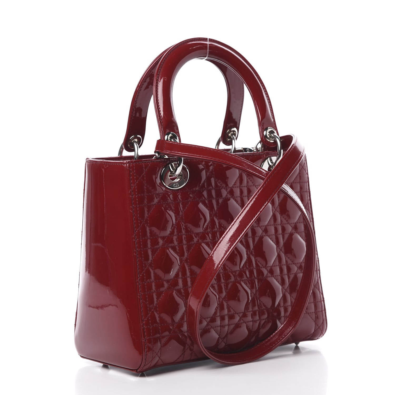 Christian Dior Patent Cannage Medium Lady Dior Red 4 of 11