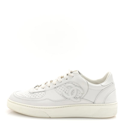 Chanel Calfskin CC Womens Sneakers 39 White 1 of 10