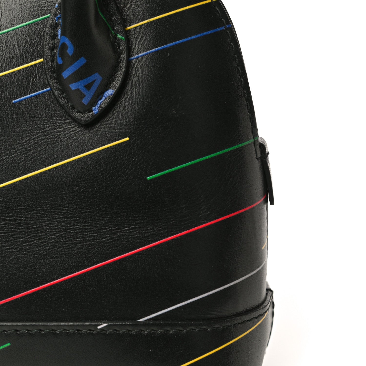 Balenciaga Calfskin Logo Print XXS Ville Top Handle Bag Black Multicolor 13 of 19