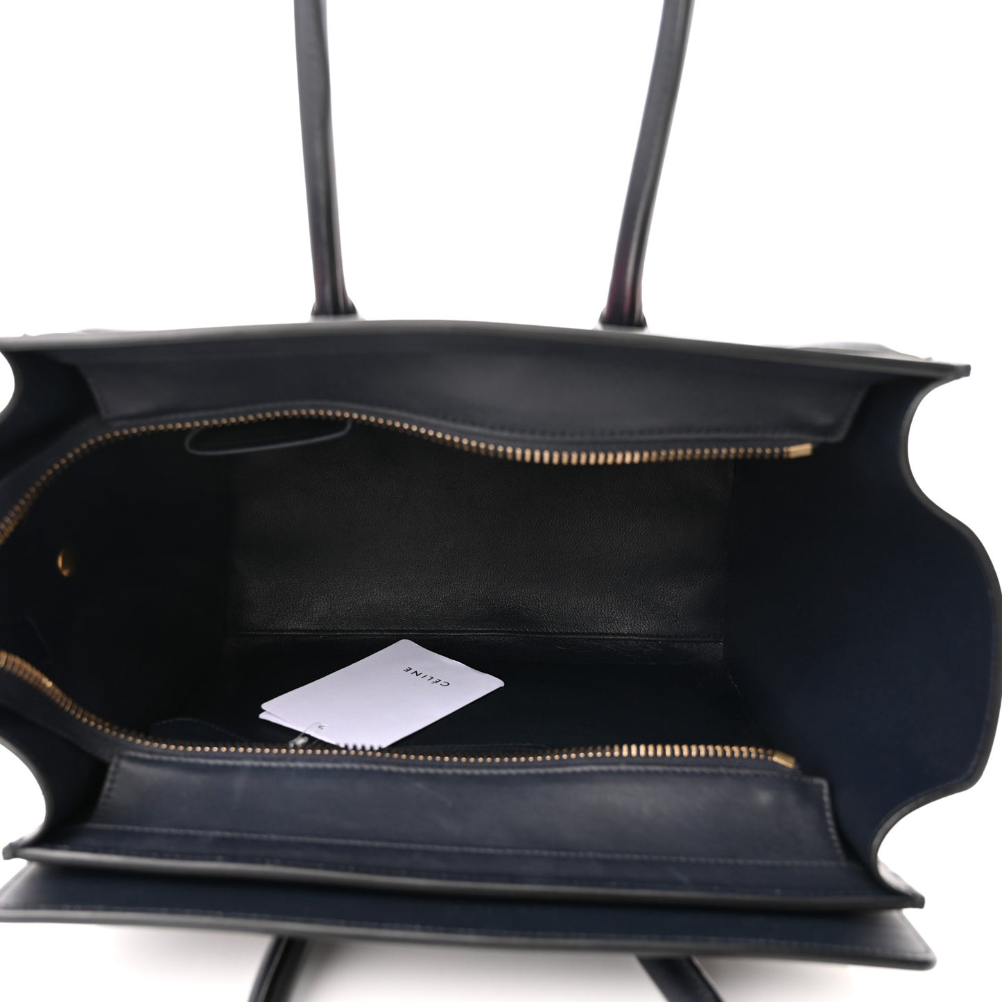 Smooth Calfskin Striped Canvas Micro Luggage Navy Blue