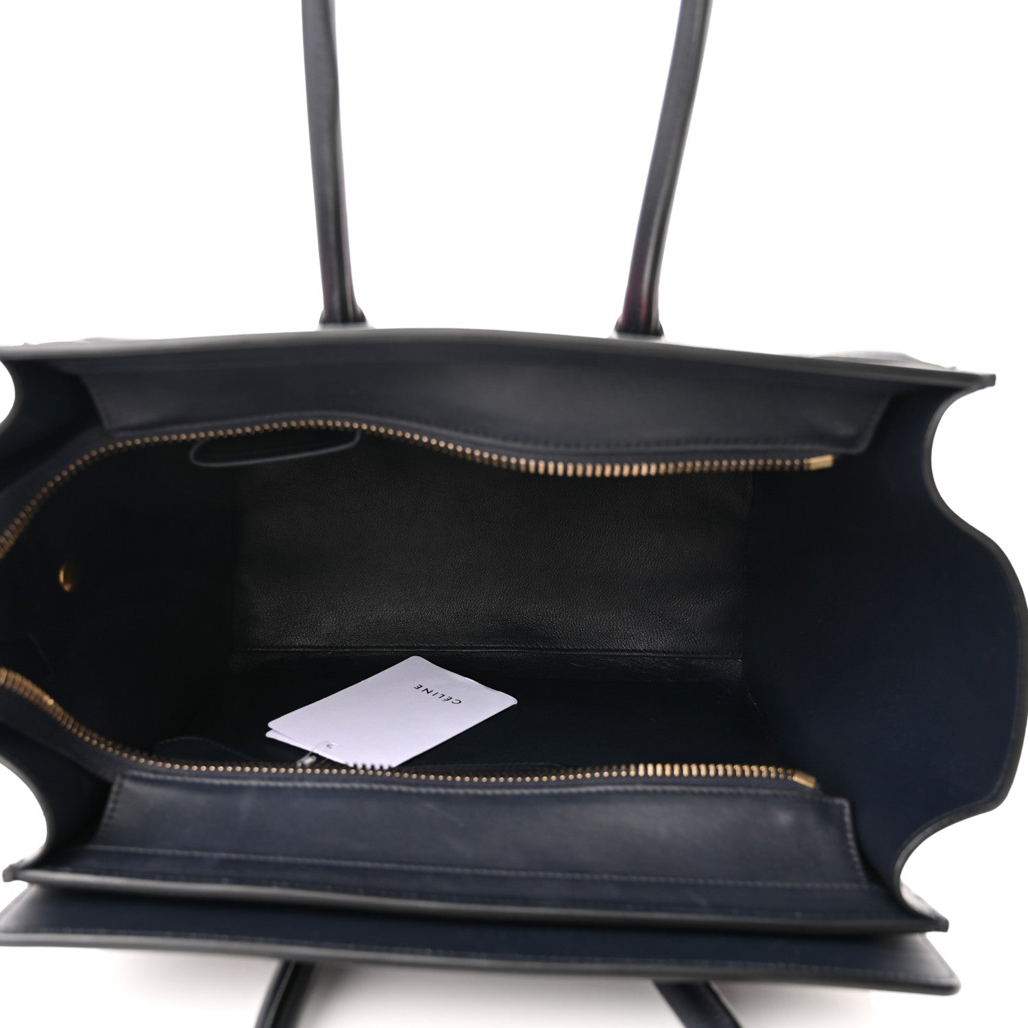 Celine Smooth Calfskin Striped Canvas Micro Luggage Navy Blue 5 of 9