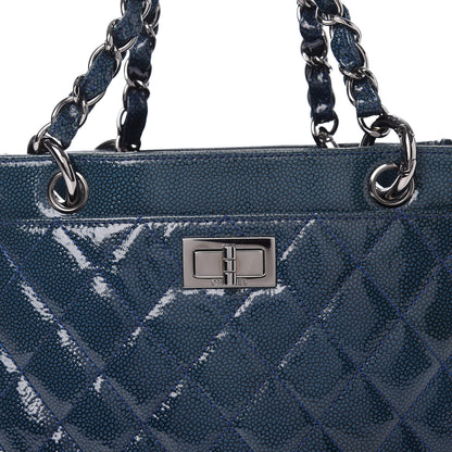 Chanel Patent Caviar Quilted Reissue 2.55 Tote Blue 10 of 10