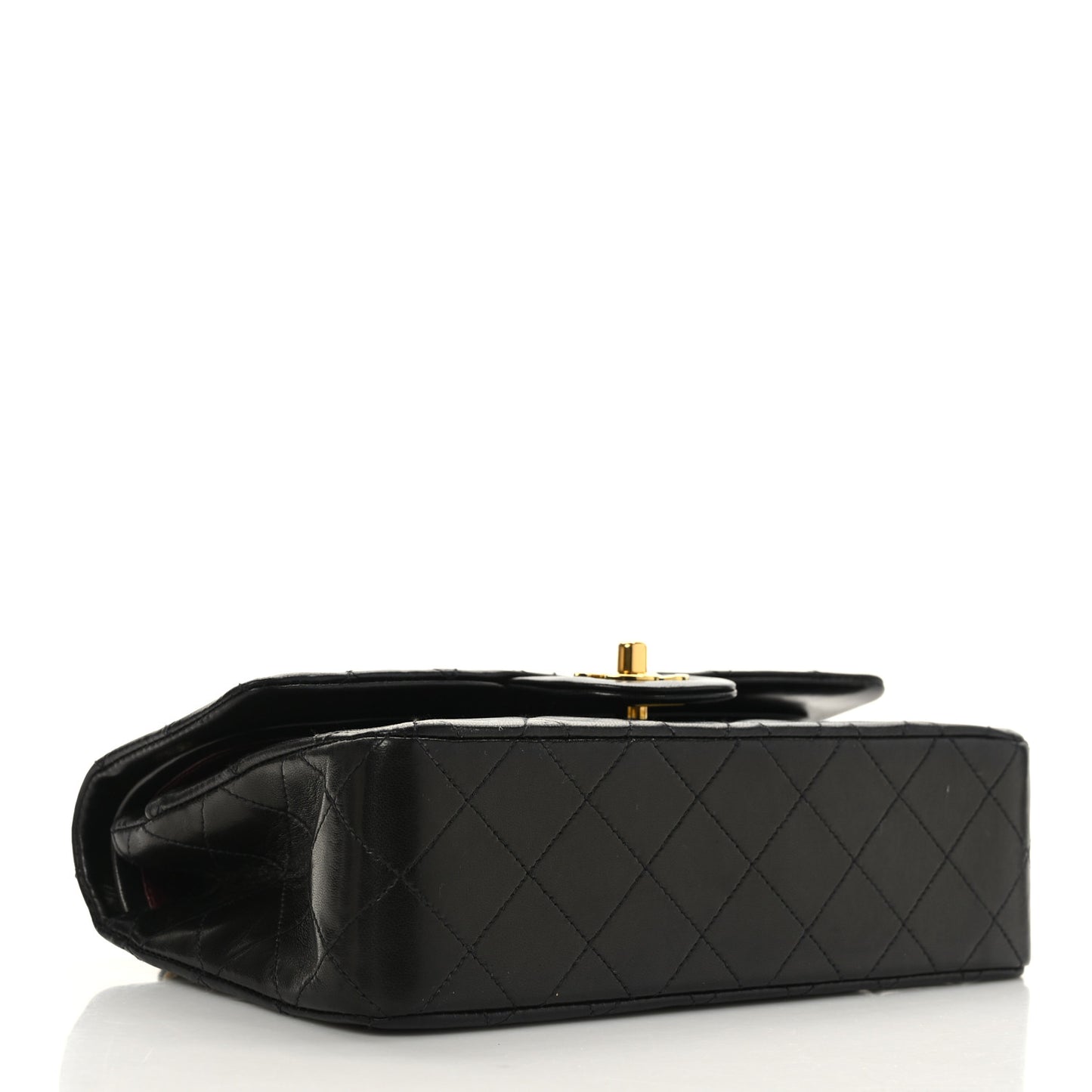 Lambskin Quilted Small Double Flap Black