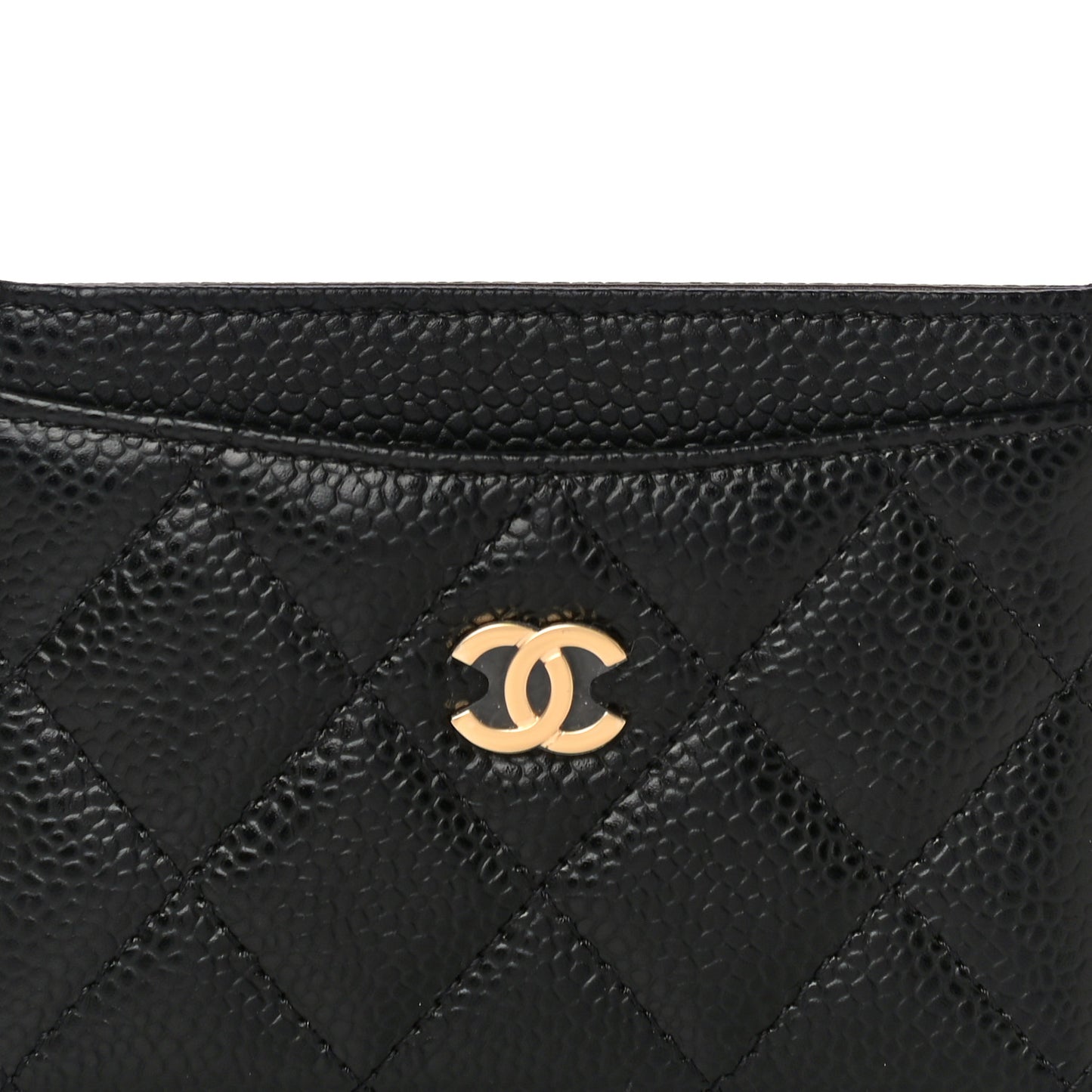 Caviar Quilted Card Holder Black