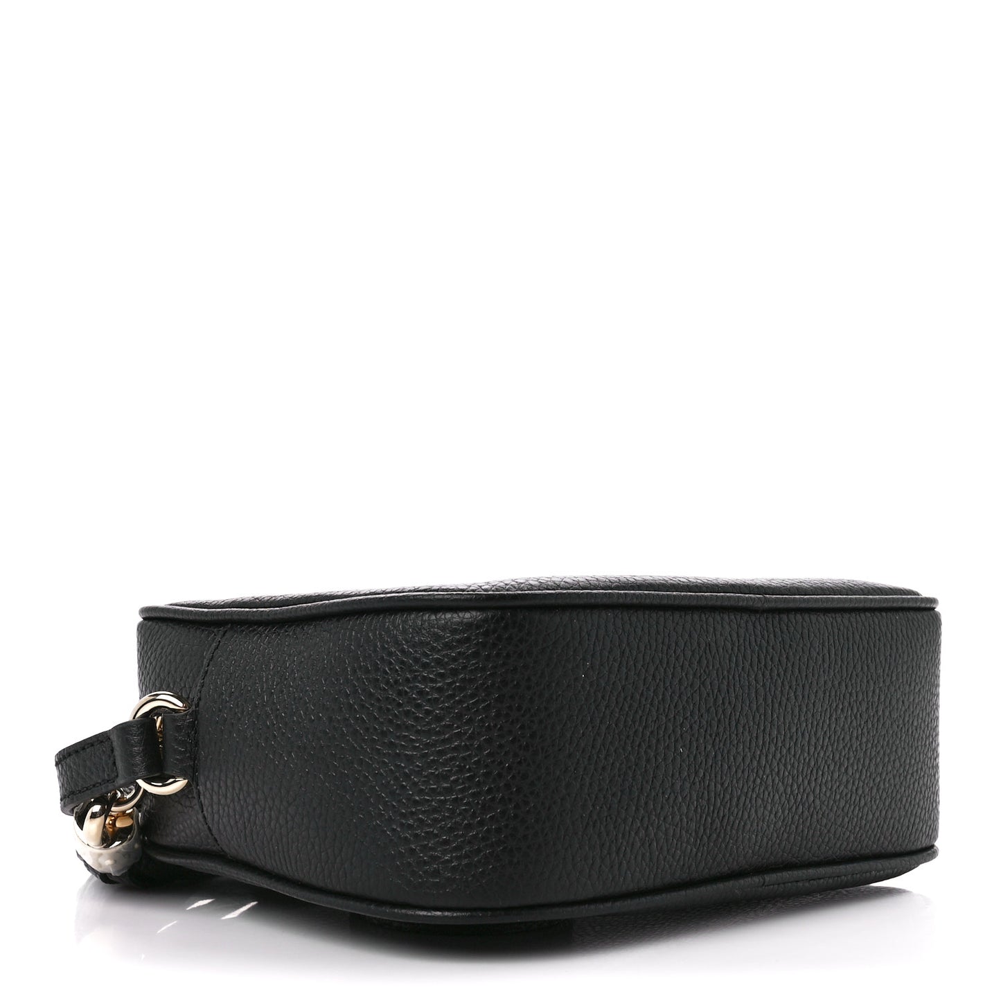 Pebbled Calfskin Small Soho Disco Bag Black