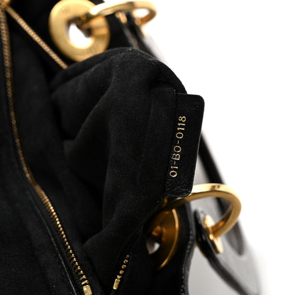 Christian Dior Crinkled Patent Cannage Medium Bohemian Lady Dior Black 7 of 10