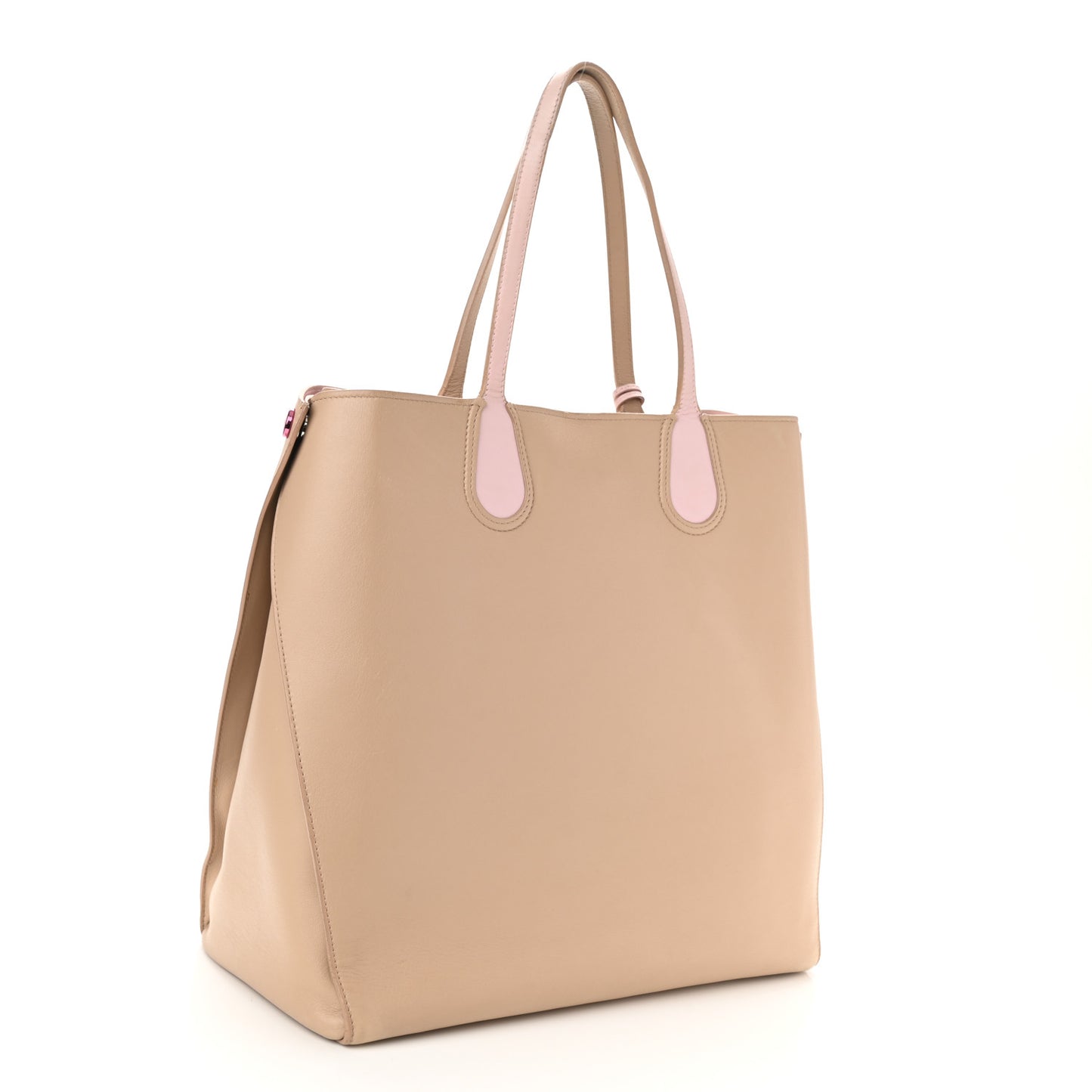 Calfskin Small Addict Shopping Tote Beige Pink