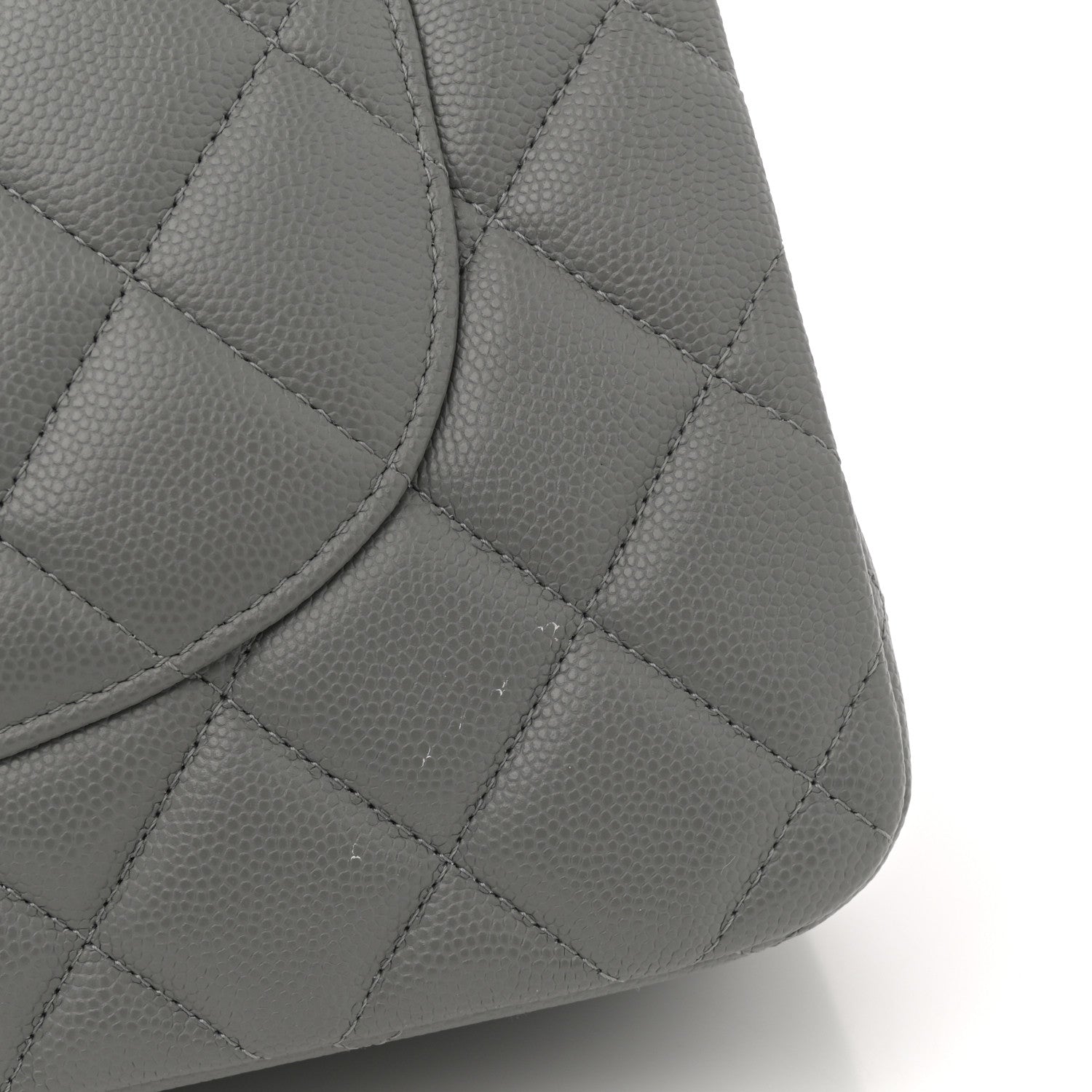 Chanel Caviar Quilted Jumbo Double Flap Grey 11 of 12
