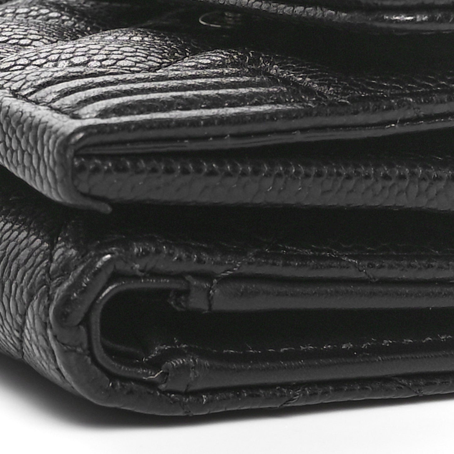 Caviar Quilted Small Boy Flap Wallet Black