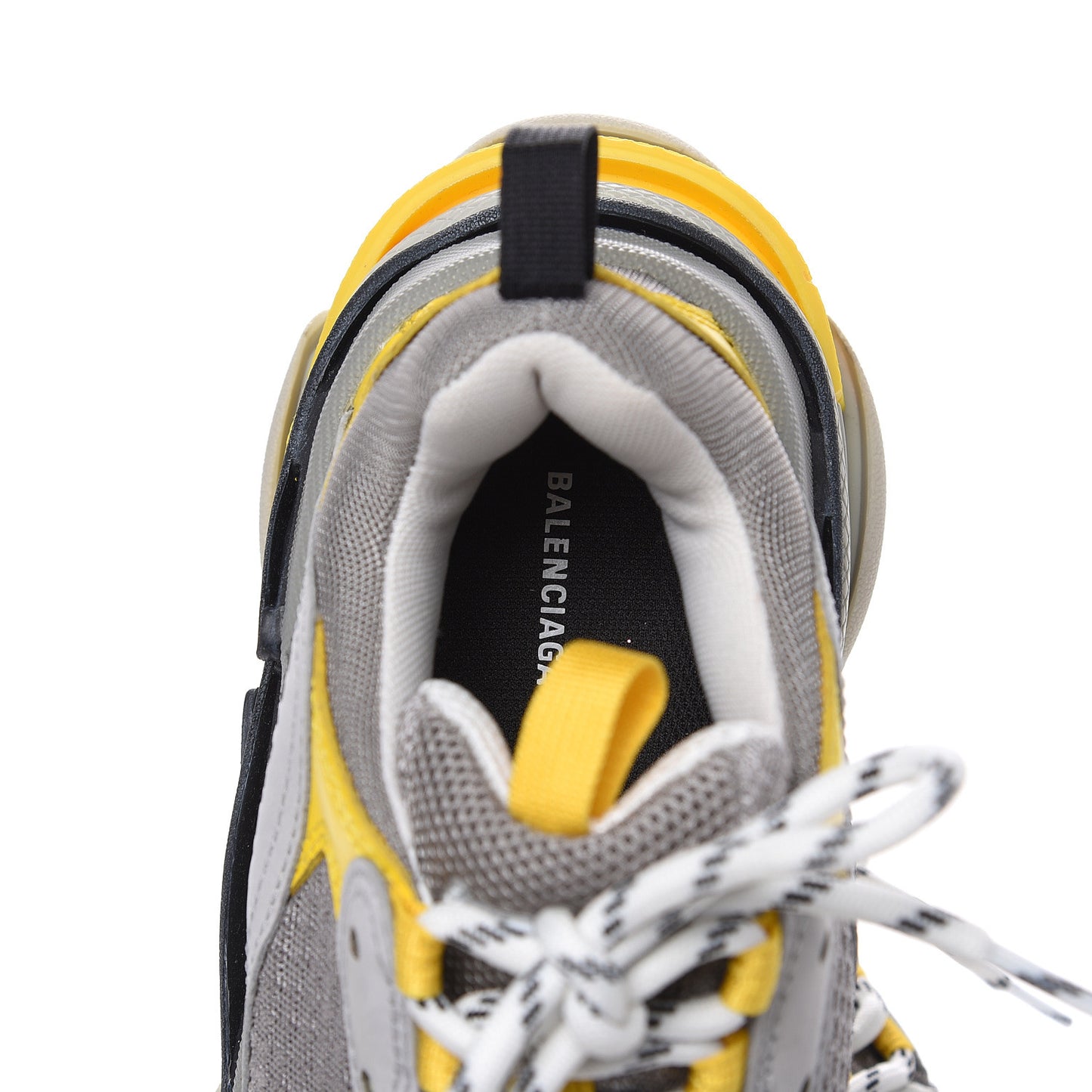 Fabric Mesh Womens Triple S Sneakers 38 Yellow Grey White